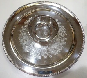 Versilbertes Wm Rogers 866A 15" Tablett mit befestigter mittelschüssel  - Bild 1 von 10