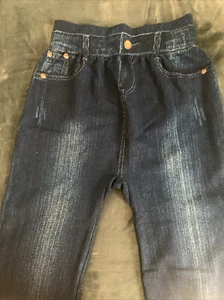 New Jean Style Leggings Dark Blue; Elastic Waist. Small/Medium, Nice Soft - Picture 1 of 8
