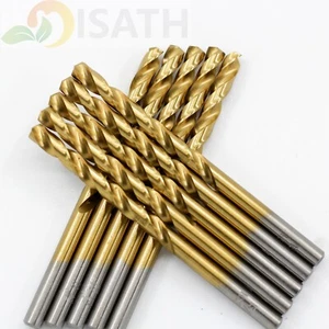 10pc 17/64"Round Shank Titanium Drill Bits Set HSS Metal Woodworking Drill Bit - Picture 1 of 6