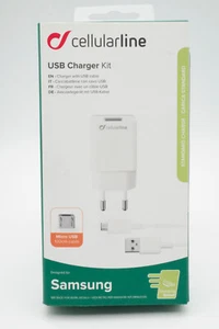 Cellularline USB Charger 5W Ladegerät Kit + 1m Micro USB Daten Ladekabel weiß - Bild 1 von 4
