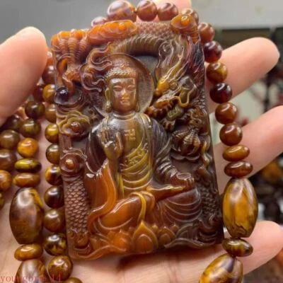 Walking Perfume Ambergris Grey Amber Big Sun Tathagata Pendant Necklace With - Image 1 of 4