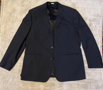 Calvin Klein Mens Two Piece Navy Pinstripe Suit Size XL (44L) Pants 34Wx32L - Image 1 of 4