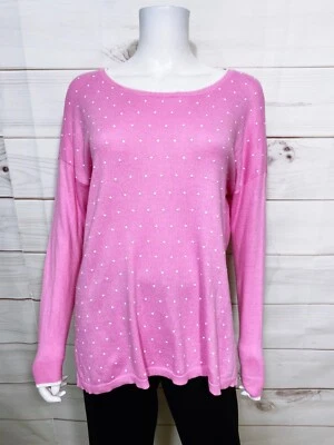 Suéter de manga larga con cuentas rosa talla L de Elle para mujer Foto 1 de 4