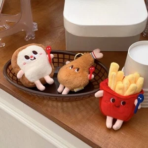 Bread Hamburger Keychain Pendant Stuffed Plush Doll Plush Toy Plush Keychain - Picture 1 of 22
