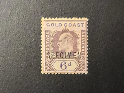 GOLD COAST GHANA KEVII SPECIMEN STAMP SIX PENCE 6d MINT Hinged Specimen Stamp  - Image 1 of 2