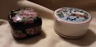Pair of Porcelain Trinket Boxes; Villeroy & Boch Naif Christmas, Otagiri Floral