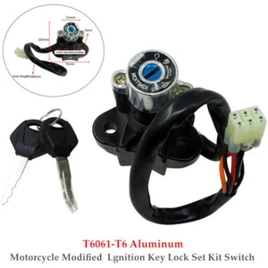 US Motorcycle Bike Aluminum Modified Lgnition Key Lock Set Kit Switch - Picture 1 of 11