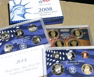 2008 S United States Mint ANNUAL 14 Coin Proof Set Original Box and COA Complete - Picture 1 of 9
