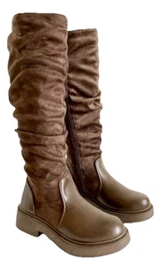 CARLKARIDA Women’s Knee High Block Chunky Heel Riding Boots  Side Zipper Size:6  - Picture 1 of 24