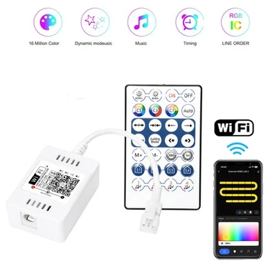 Tira Controlador Bluetooth/WIFI Pixel Dream Color RGB/RGBIC Tira de Luz LED Lámpara Foto 1 de 4