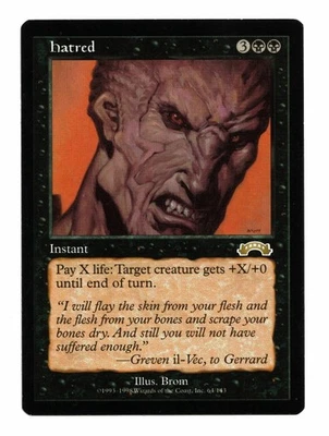 Magic the Gathering MTG Card: Hatred 64/143 Exodus Rare! - Image 1 of 3