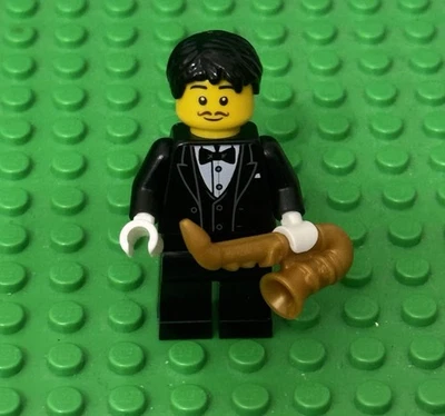 lego City Jazz Music saxophonist Mini Figure / Sax Player With Saxophone Utensil - Image 1 of 3