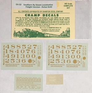 CHAMP HO DECAL-SOUTHERN RY STEAM LOCO-FREIGHT VERSION-DULUX GOLD #EH-32 - Picture 1 of 1