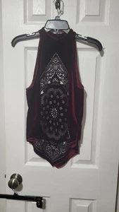 Shannon Womens Sleeveless Tank Red Velvet Top Size Small Boho - Picture 1 of 6