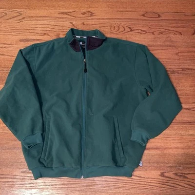Jaqueta JOS A BANK LEADBETTER GOLF Zíper Completo Frontal Lã Verde Tamanho XL EUC - Imagem 1 de 4