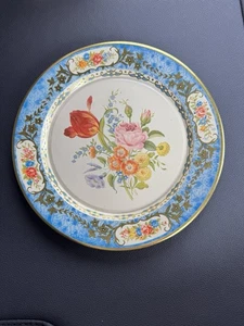 Vintage Daher 8" dekorativer Blechteller - florales Design - Made in Holland - 70er Jahre - Bild 1 von 8