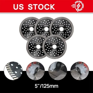 Diamant Turbo Trennscheibe 5 Stück 5"/125 mm Sägeblatt Granit Marmor Schleifscheibe - Bild 1 von 12
