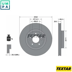 2x BRAKE DISC 92323605 FOR KIA STINGER/Hatchback/Van GENESIS G70/Shooting 2.2L - Picture 1 of 9