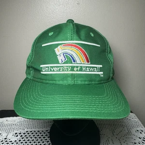 Vintage University of Hawaii Rainbow Hat Cap Snapback YoungAn The Game Split Bar - Picture 1 of 9