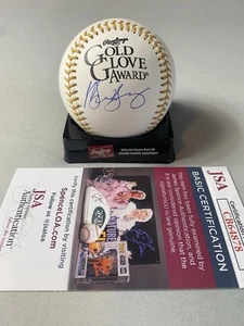 TEXAS RANGERS- MICHAEL YOUNG AUTOGRAPH GOLD GLOVE LOGO BASEBALL JSA CB64878 - Picture 1 of 2