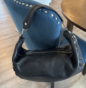 Y2K Juicy Couture Vtg Logo Shoulder Hobo Zipper Bag (Scottie Dog On J Hardware) - Picture 1 of 18