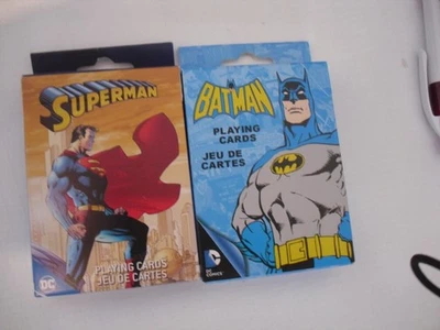 Batman & Superman Playing Cards Lot of 2 - Retro Deck DC Comics Dark Knight - Image 1 of 2