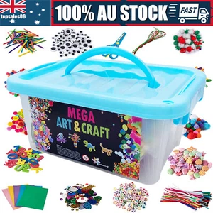 Kids Handmade DIY Arts and Crafts Supplies Kit 2000+ Piece Activity Material Set - Picture 1 of 9