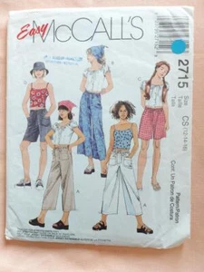McCall's 2715 Girl's/Junior's Top, Pants, Shorts & Shorts Pattern Size 12-14-16 - Picture 1 of 2