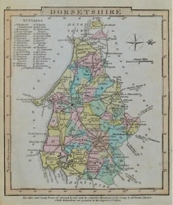 DORSET, George Gray, Original Hand Coloured Antique County Map 1824 - Picture 1 of 1