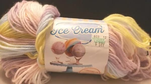 LION BRAND ICE CREAM YARN COLOR COTTON CANDY 3.5OZ Soft Easy Care Works Up Good - Picture 1 of 2