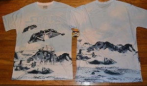 Star Wars AT-AT Snowspeeder Aircraft 2 Sided Graphic T-Shirt Licensed Mens Tee - Picture 1 of 3