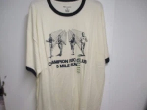 CAMISETA CHAMPION (REC CLUB 5 MILE RUN) PARA HOMBRE (2XL) NUEVA CON ETIQUETAS OFF WHITE LOGOTIPO GENIAL - Imagen 1 de 3