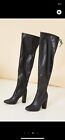 ladies black leather knee high boots size 5