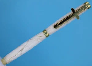 Gold Cross Slimline Kugelschreiber in Gold Finish mit Perlweiß und Wirbeln - Bild 1 von 12