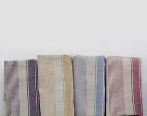 Cotton Linen Fabric by the yard Stripe Fabric 41" wide AS Hemp Linen Stripe - Picture 1 of 16