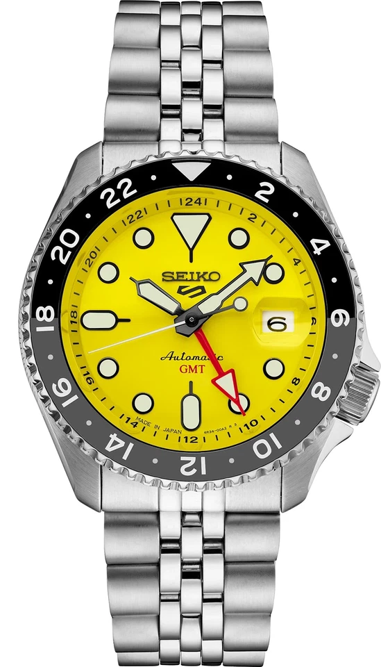 New Seiko 5 Sports SSK017 SKX GMT Automatic Men's Watch 100M Yellow Dial - Image 1 of 1