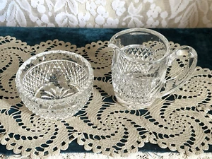 Waterford Cut Crystal Irish Lace Creamer Pitcher and Open Sugar Bowl - Picture 1 of 1