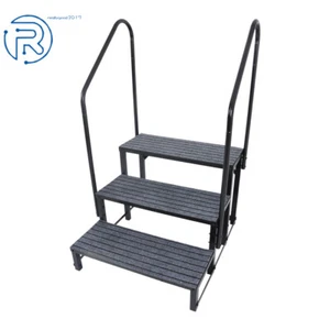 2-3-4 Steps RV Camper Steps Outdoor Stairs Mobile Home Steps with Handrails+Mats - Bild 1 von 17
