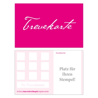 AVERPA.COM Neutrale Bonuskarten Treuekarten Rabattkarten Gastro Handel 200 Stück Pink