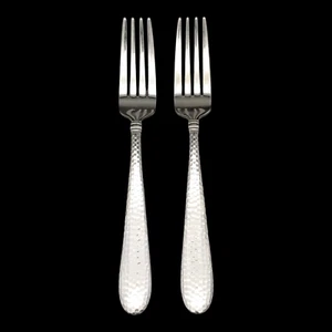 2 Handtuch Logan Hammer Ring Tafelgabeln - 8" Edelstahl Besteck gehämmert - Bild 1 von 5