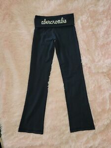 Vintage 2000s Abercrombie Fold Over Yoga Pants Embroidered Size XXS