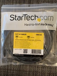 C6PATCH10BK 10FT CAT6 BLACK RJ45 UTP Startech - Picture 1 of 1