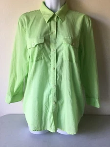 Lauren Ralph Lauren Womens Button Up Shirt Large Green - Picture 1 of 10