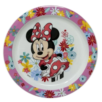 PIATTO PIANO MINNIE DISNEY STOVIGLIA 22 CM IN PLASTICA RIUTILIZZABILE MICROONDE - Immagine 1 di 3