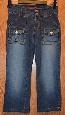 Junior Womens Prefaded Denim Bongo Capri Pants Size 1 excellent - Image 1 of 2