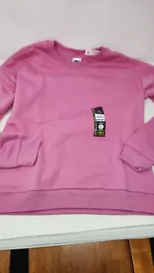 ATHLETIC WORKS GIRLS FLEECE CREWNECK SWEATSHIRT SIZE 14/16 XLarge NWT pink - Picture 1 of 1