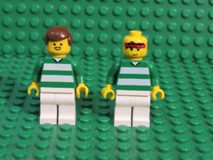 Lot 2 LEGO Sports Soccer Minifigures Green & White 3409 Championship Challenge S - Picture 1 of 2