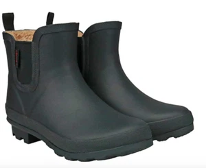 Chooka Women's Short Rain Boots Waterproof Ladies Anti Slip Rubber Black Ankle - Picture 1 of 8
