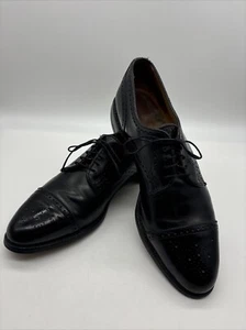 Allen Edmonds Stanford Oxford Cap Toe Men's Size 11.5 A Black READ - Picture 1 of 22