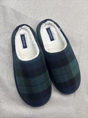 Nuevas pantuflas sin cordones a cuadros Jake Club Room para hombre azul verde pequeñas 6-7 Foto 1 de 4